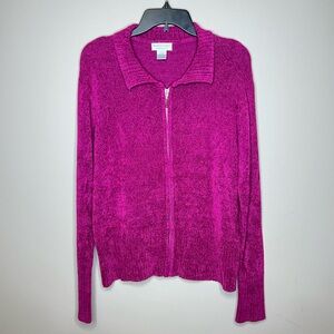 Zipper Front Magenta Sweater